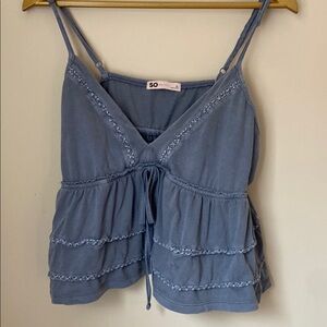 SO Women's Blue Sleeveless Top